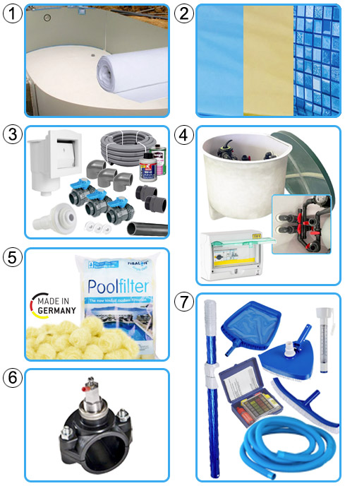 Piscina Interrata OLIVIA 700 - 7,00 X 3,50 X H 1,50 M 19 Piscina interrata OLIVIA 700 - 7,00 x 3,50 x h 1,50 m KIT PRO