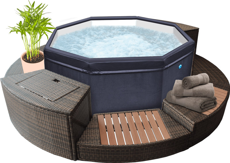 Set mobili in rattan per spa idromassaggio OCTOPUS