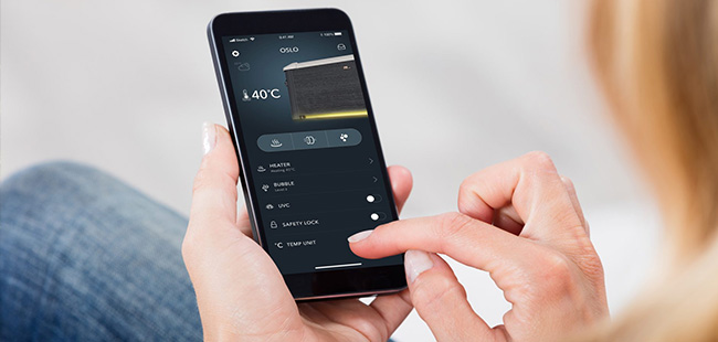 Controllo in remoto con App  MSpa per vasca idromassaggio da esterno