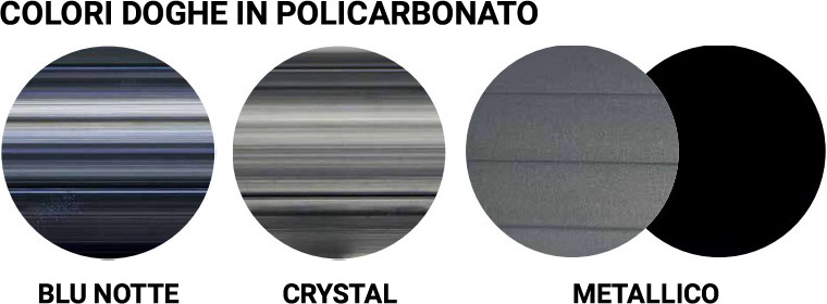 Copertura a tapparella POOL SWIFT colori doghe policarbonato