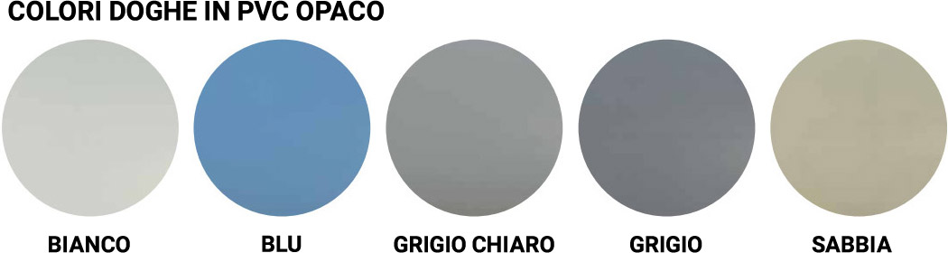 Copertura a tapparella POOL SWIFT colori doghe PVC opaco