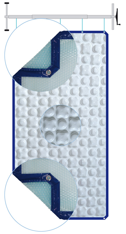 Copertura isotermica a bolle OXO per piscina