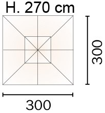 ombrellone SATURNO quadrato 