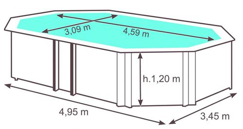 Dimensioni Piscina in legno EcoWood BWT TROPIC +510