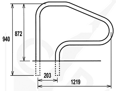Mancorrente piscina Inox 316 - Ã˜ 43 mm