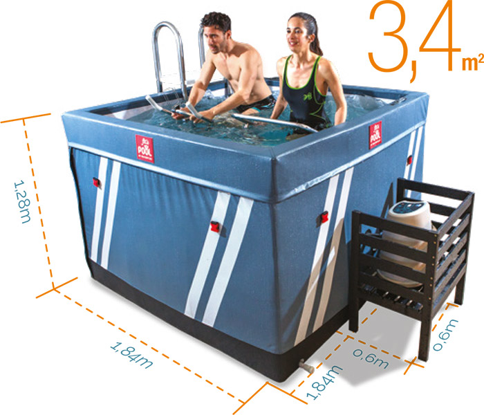 Dimensioni vasca FIT'S POOL Autoportante per Acquabike e Fitness