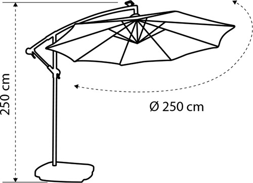 Dimensioni ombrellone per vasca idromassaggio Netspa Octopus