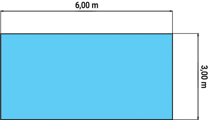 Esempio piscina rettangolare 6,00 x 3,00 metri