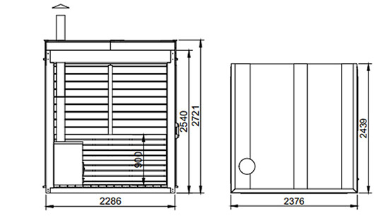 Dimensioni sauna ARES