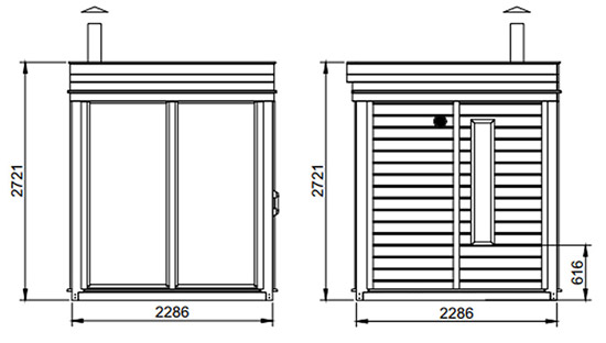 Dimensioni sauna ARES