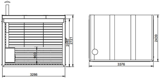 Dimensioni sauna ARES