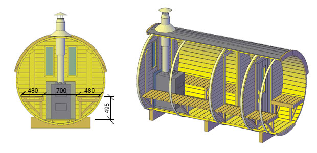 misure sauna plutone