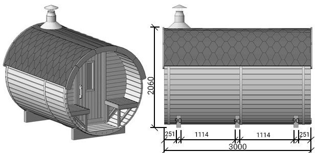 misure sauna plutone