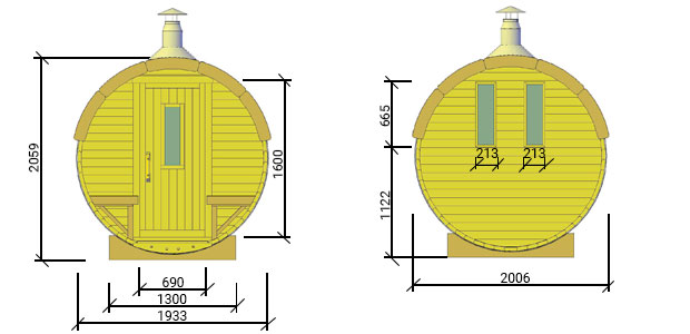 misure sauna plutone