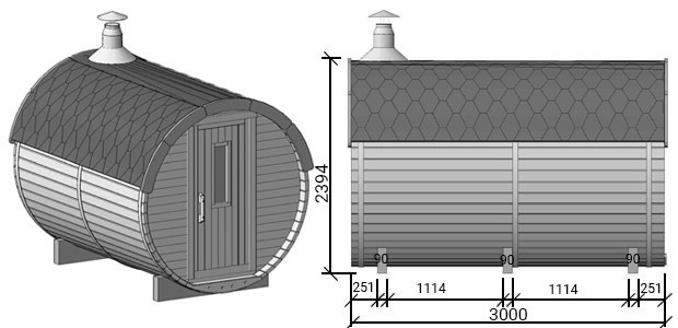 misure sauna plutone