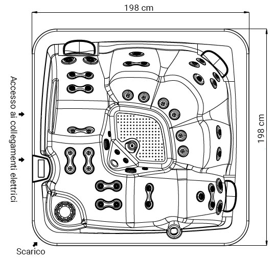 Dimensioni vasca idromassaggio da esterno Malea