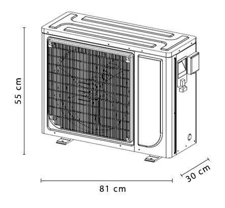 dimensioni pompa di calore EcoPAC