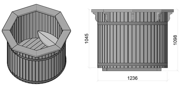 dimensioni tinozza in legno