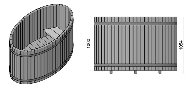 dimensioni tinozza in legno