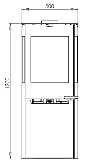 dimensioni fronte stufa aduro 9.5