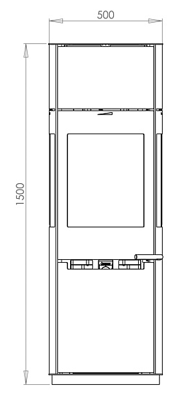 Dimensioni stufa aduro 9.7 fronte