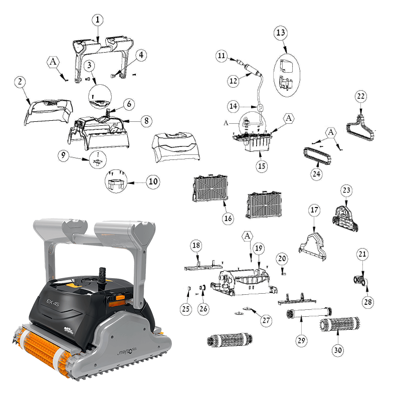 Ricambi robot dolphin Explorer o EX45