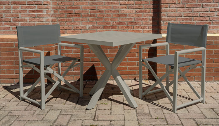 Tavolo quadrato 80x80 cm ERMES in alluminio