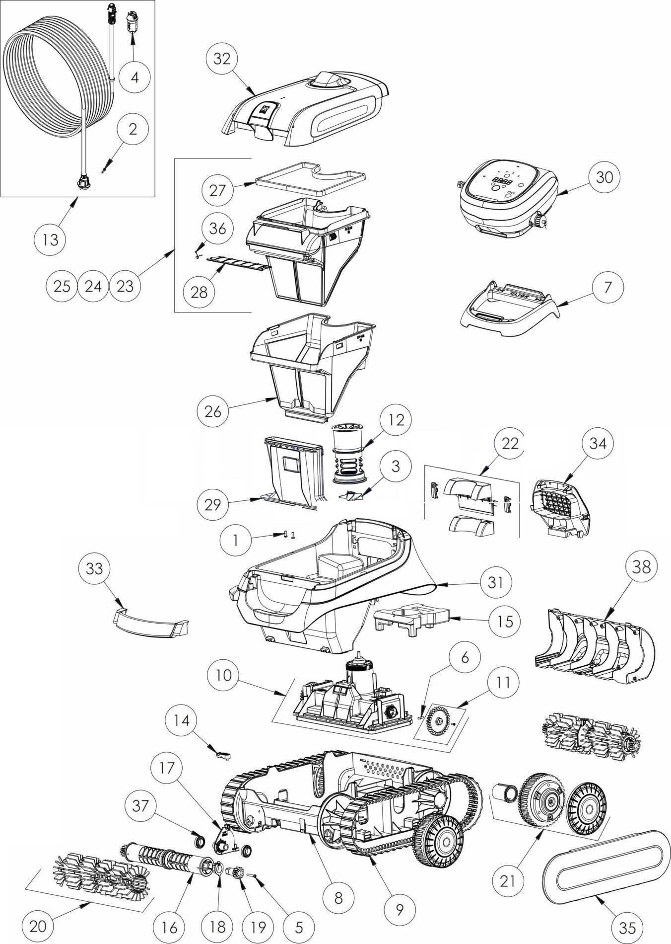 Ricambi per robot zodiac vortex 3