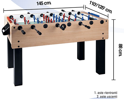 Calciobalilla F-200 Garlando con aste telescopiche (rientranti)