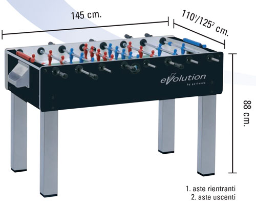 Calciobalilla F-200 EVOLUTION Garlando con aste uscenti