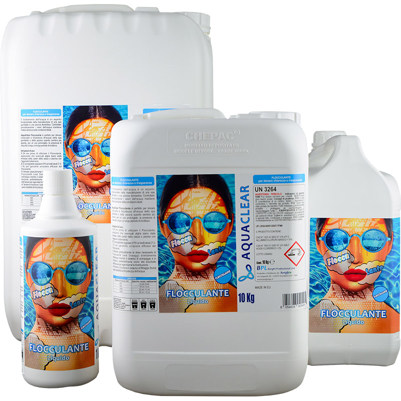 Flocculante liquido effetto schiarente per piscina Flocculante liquido effetto schiarente per piscina