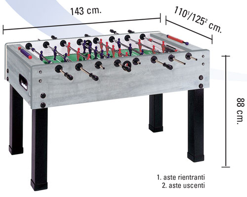 Calciobalilla G-500 Garlando con aste rientranti