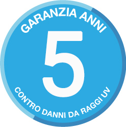 Garanzia 5 anni contro i danni da raggi UV