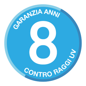 Garanzia 8 anni contro i danni da raggi UV