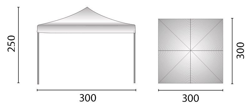 Gazebo da giardino GIOVE 3x3