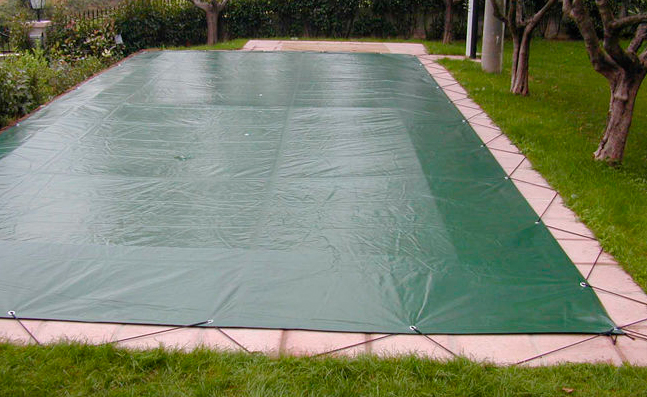 Copertura Invernale Per Piscina 4x8 Metri - Rinforzata Con Occhielli, Elastici E Viti Inox, PVC 650 Gr/m²