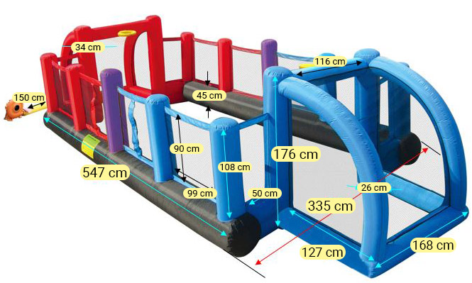 Dimensioni Gioco gonfiabile per bambini da giardino CALCETTO