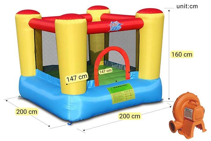 Dimensioni Castello gonfiabile per bambini da esterno SALTERELLO TOP