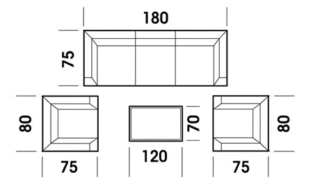 Salotto da giardino ICARO 5 posti