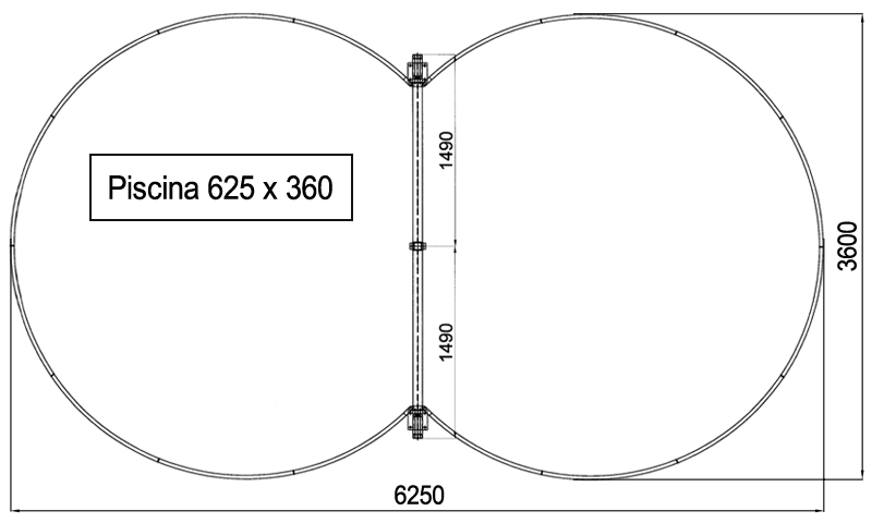 Dimensioni Piscina Fuori terra ISABELLA 625 - 6,25 x 3,60 h 1,50 m Dimensioni Piscina Fuori terra ISABELLA 625 - 6,25 x 3,60 h 1,50 m