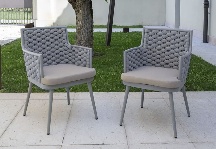 Poltrona da esterno ISIDE in alluminio e corda