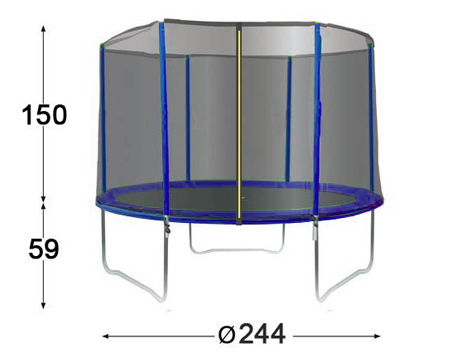 Tappeto elastico da giardino JUMP OUTDOOR con rete di sicurezza
