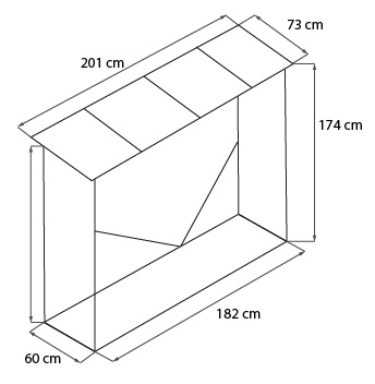 Legnaia per esterni in Metallo Antracite dimensioni