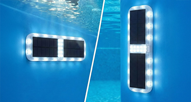 Lampada a LED per piscina con ricarica solare installazione Lampada a LED per piscina con ricarica solare installazione