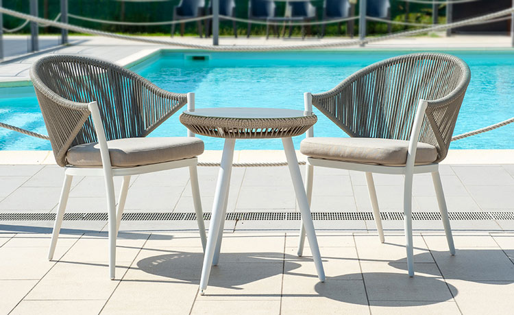 Salotto da esterno MINOSSE in alluminio e corda