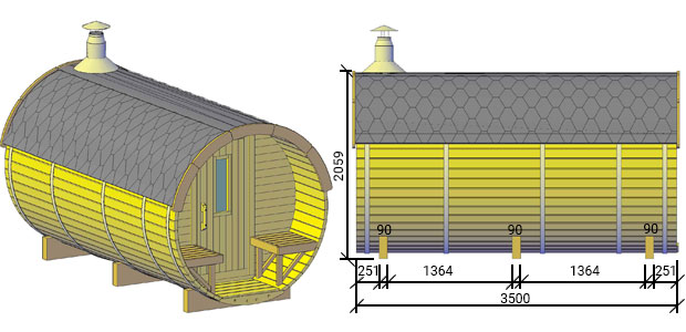 misure sauna plutone