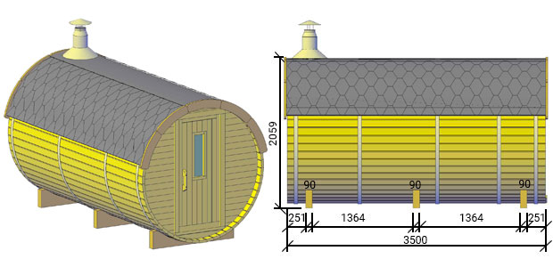 misure sauna plutone