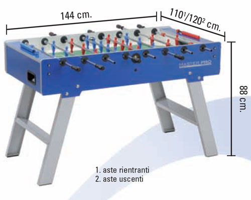 Calciobalilla MASTER PRO da esterno, con aste uscenti