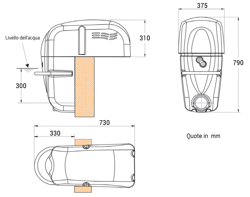 Dimensioni Nuoto Controcorrente JET LUXE Filtrinov