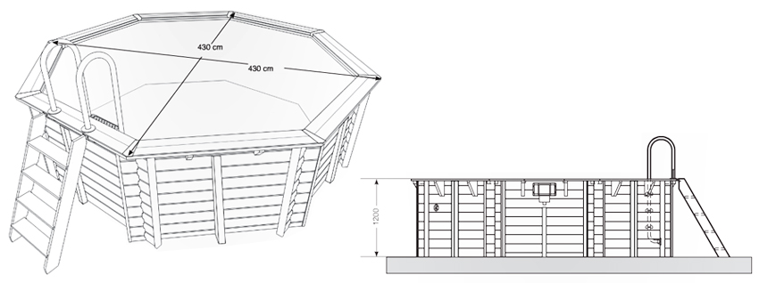 Piscina in legno Northwood ottagonale